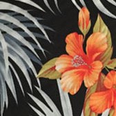 Virágmintás fürdőruha anyag - BLACK/PEACH